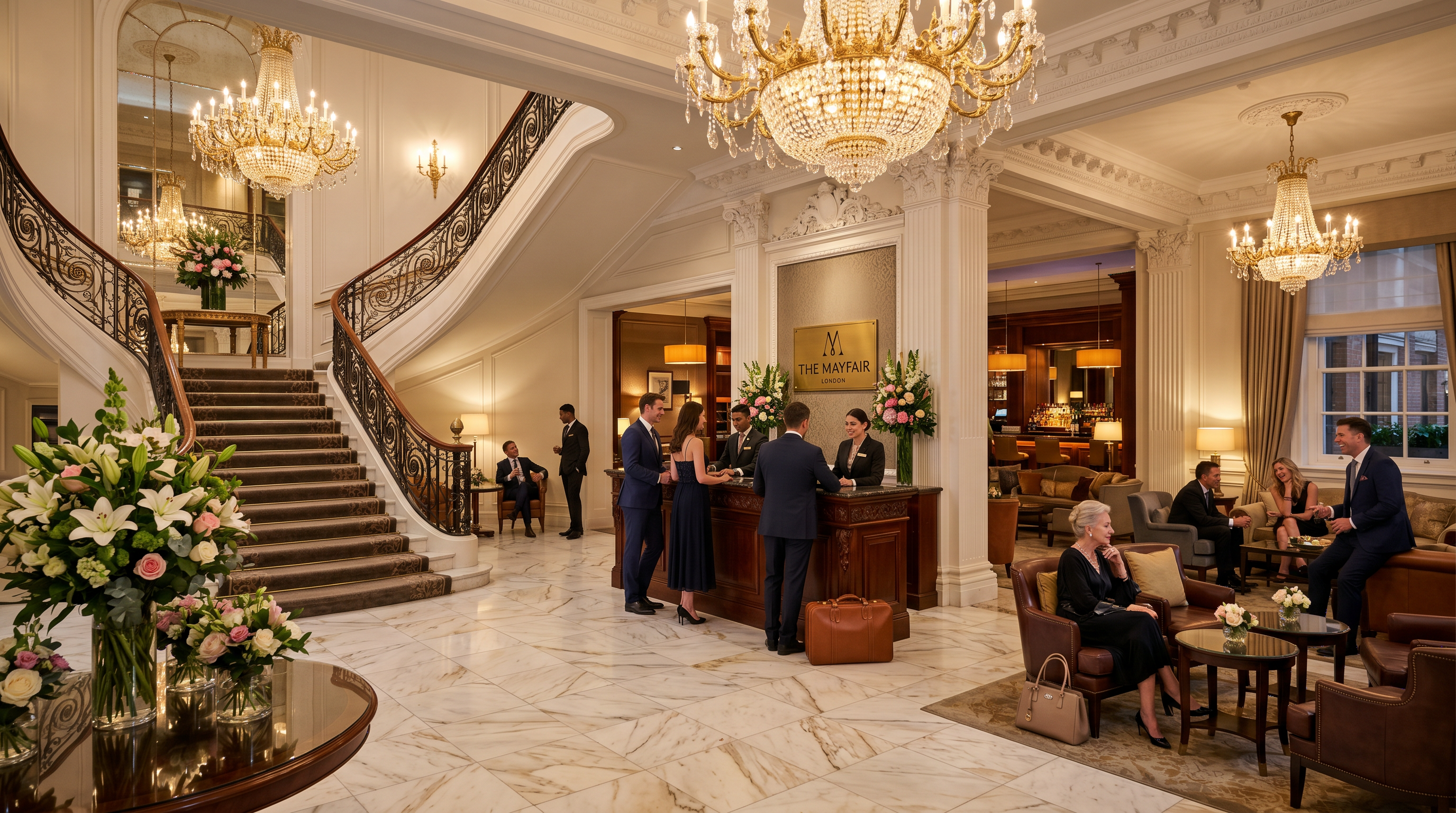 Luxury hotel lobby at Resort London Hotel